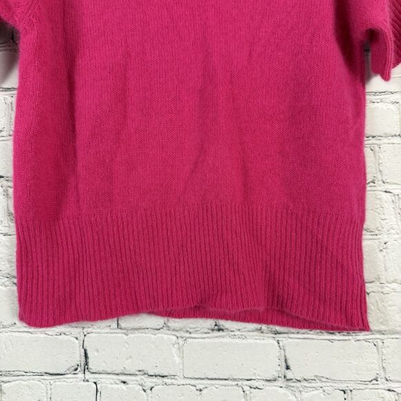 Express Tricot Vtg Knit Polo Sweater Lambswool Angora Rabbit Hair Pink Womens M - Picture 9 of 11